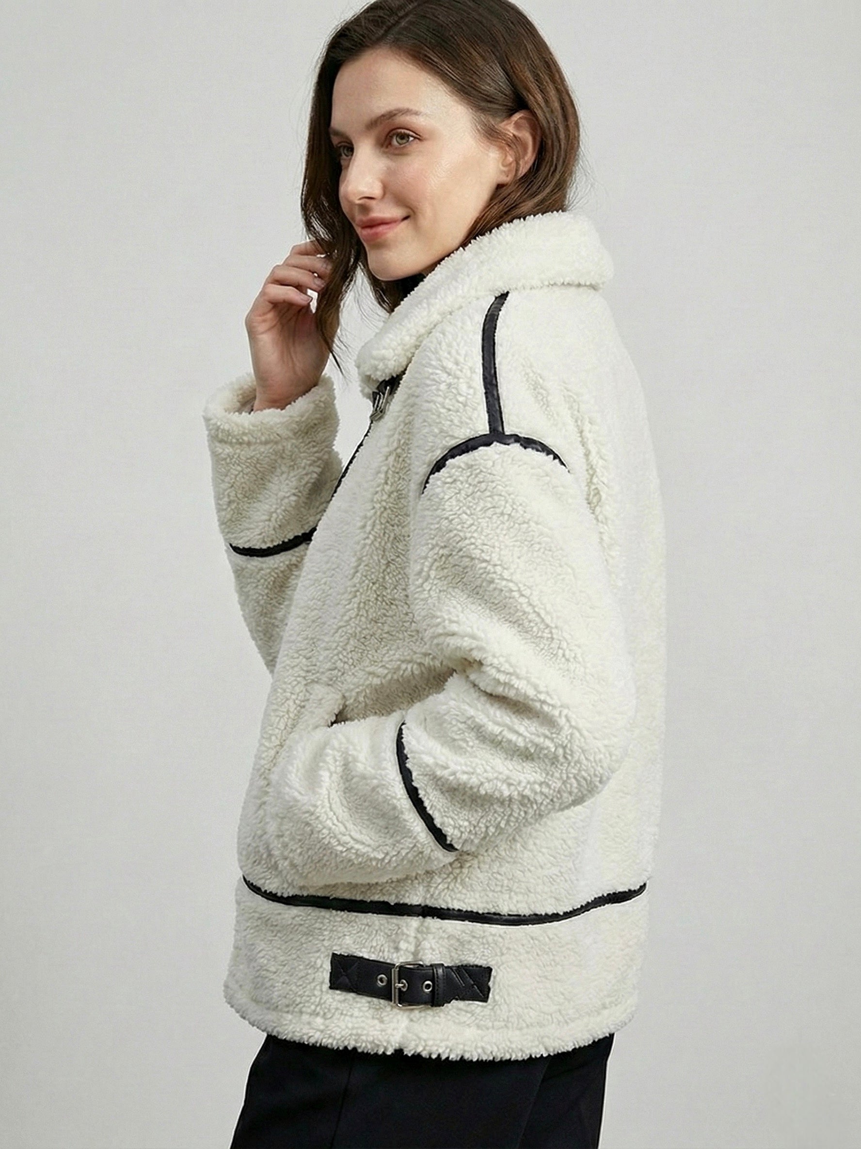 Faux Shearling Zip-Up Jacket