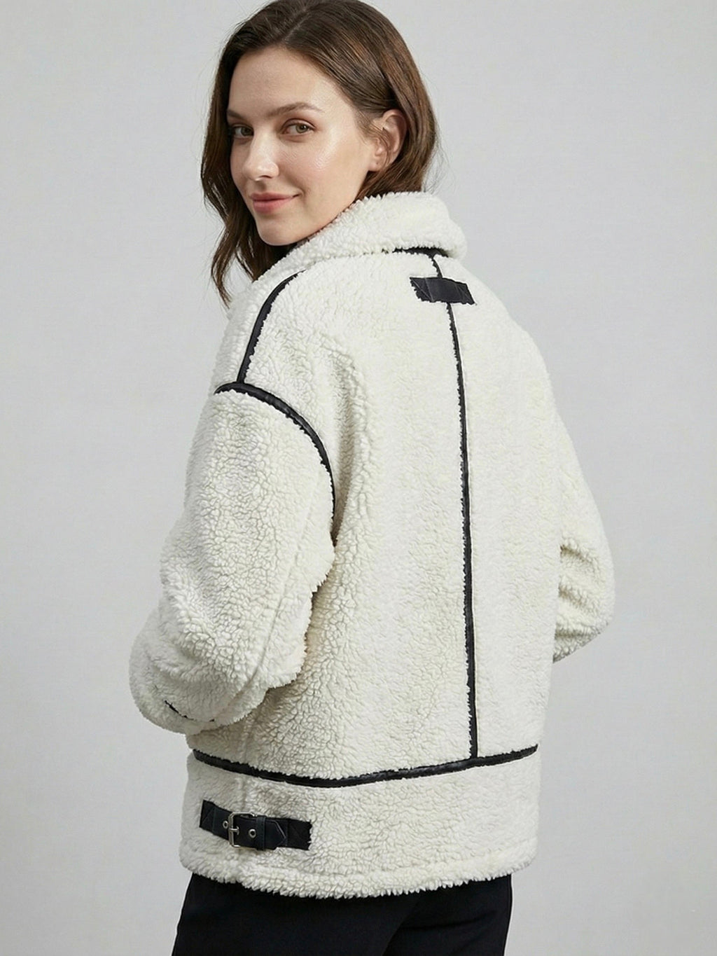 Faux Shearling Zip-Up Jacket