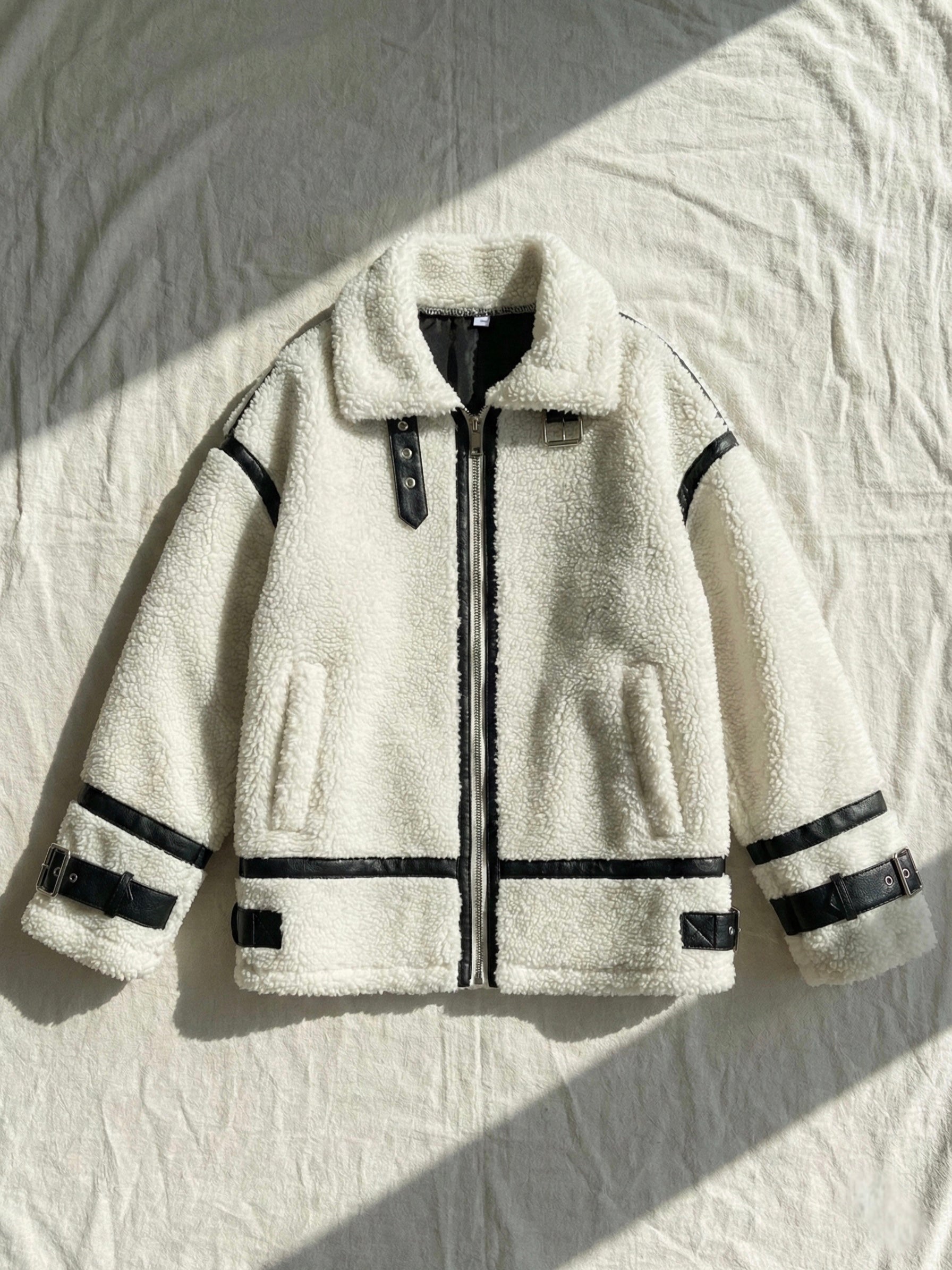 Faux Shearling Zip-Up Jacket
