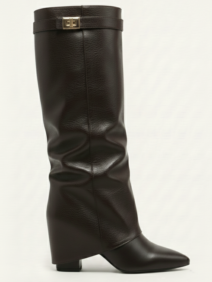 Leeds | Faux Leather High-Slouch Boot