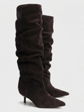 Slouch Knee-High Heeled Boots