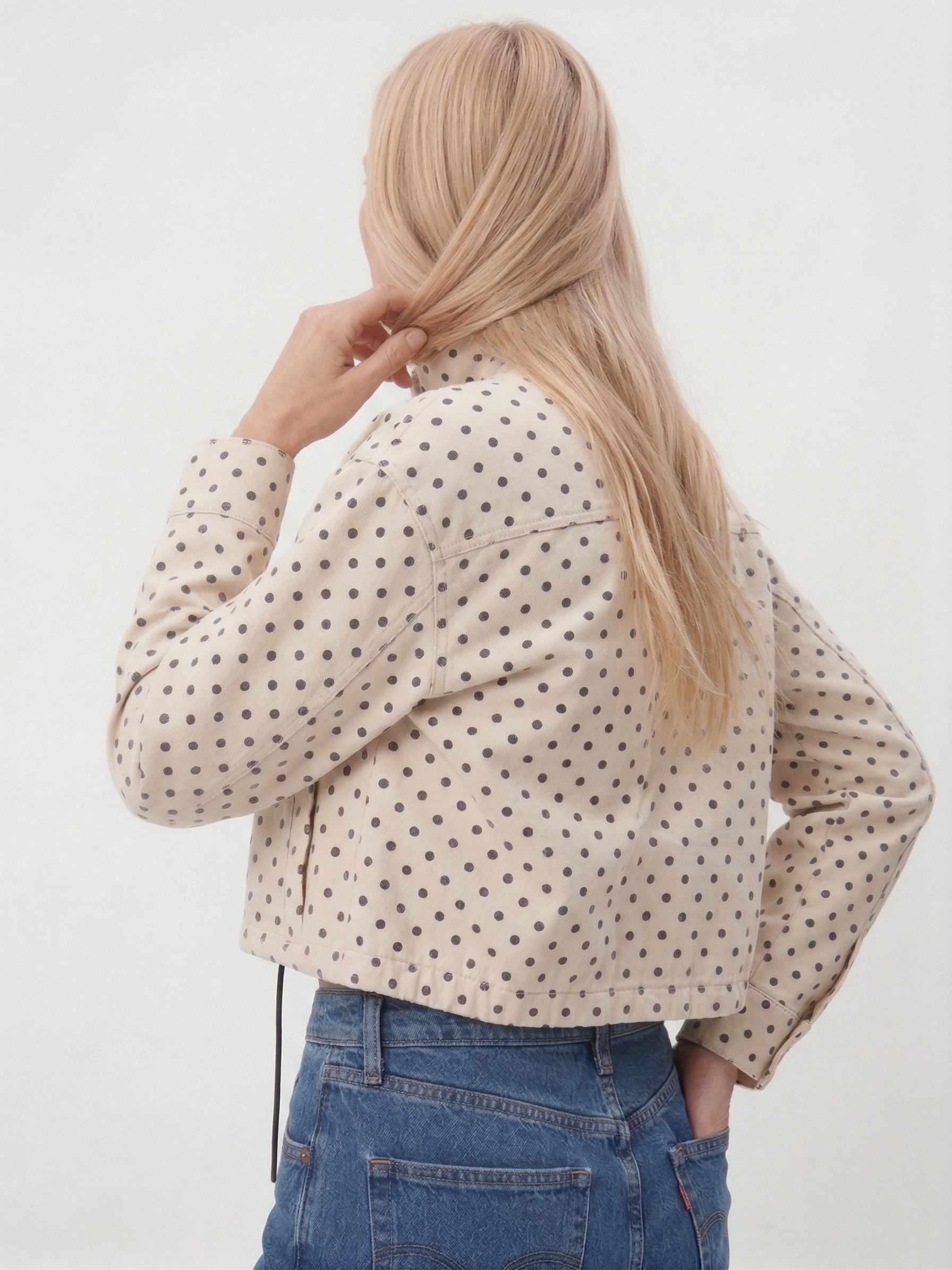 Polka Dot Cropped Jacket