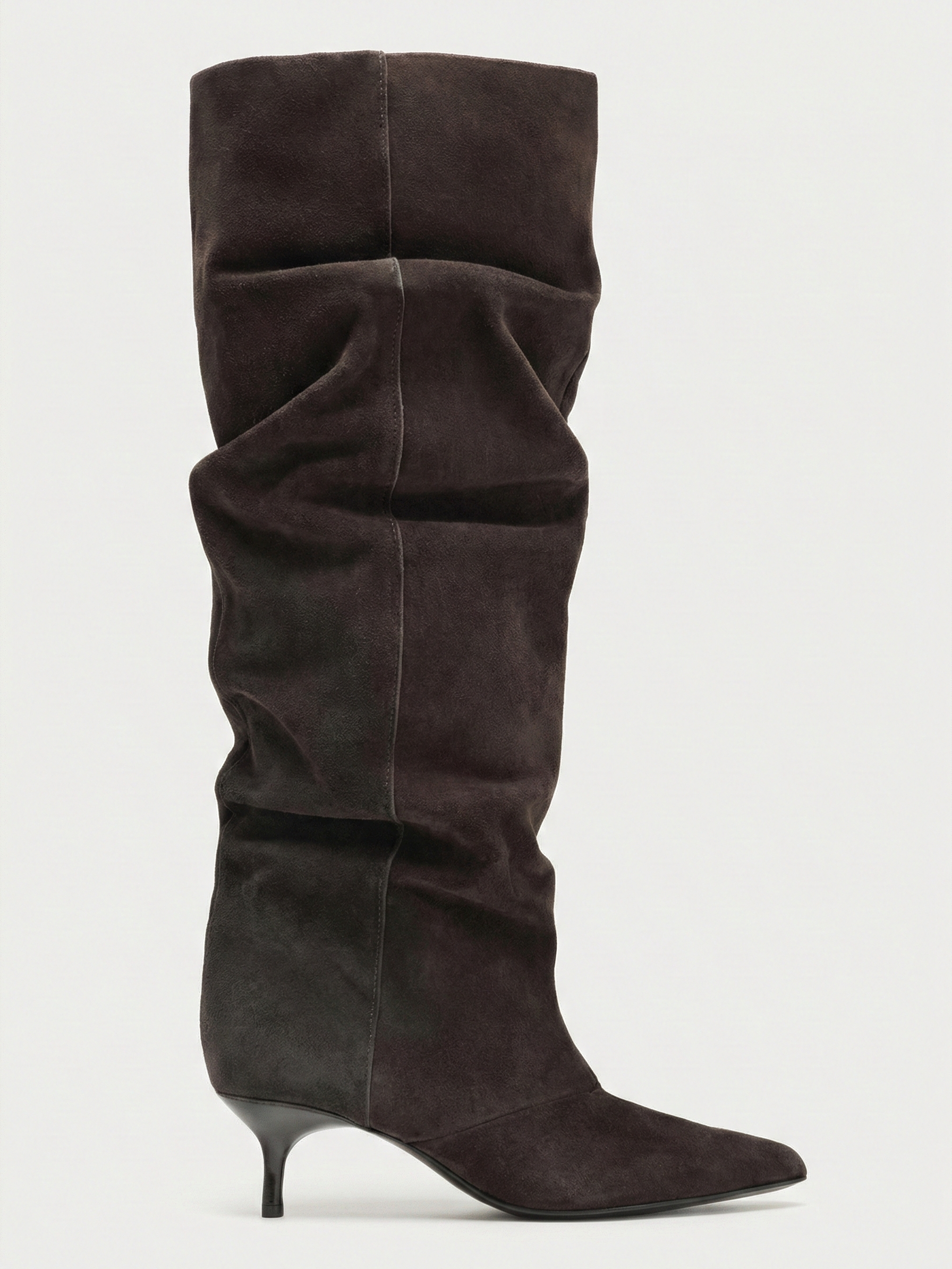 Slouch Knee-High Heeled Boots