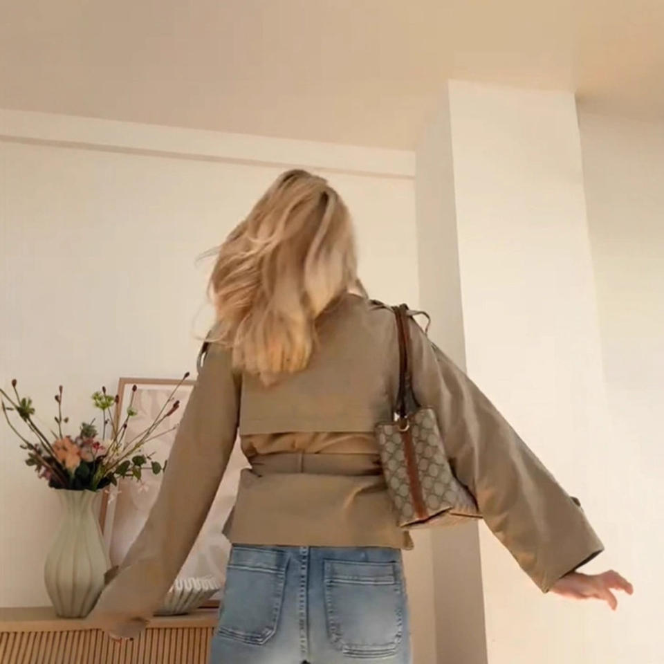 Women's Khaki Short Trench Coat