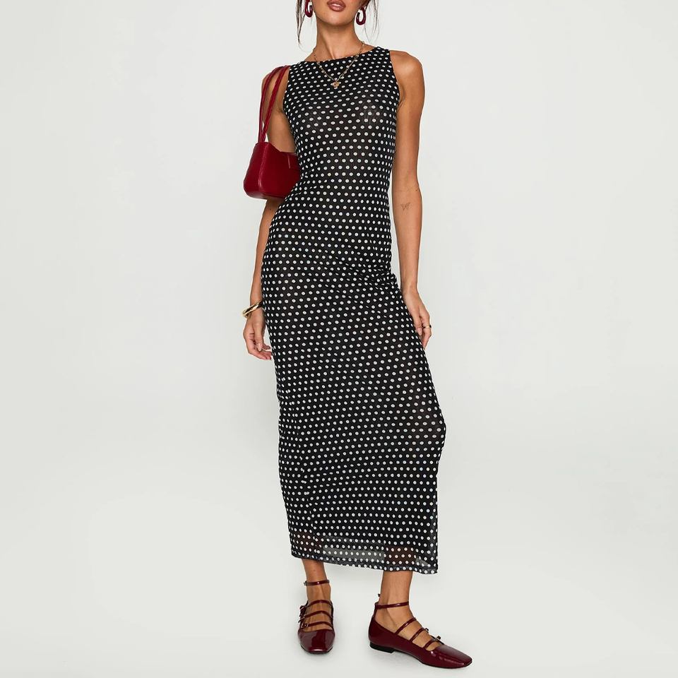 Women's Black & White Bodycon Dress