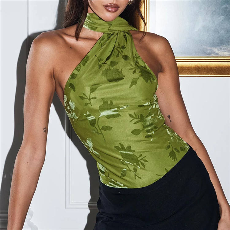 Women's Green Satin Shirt
