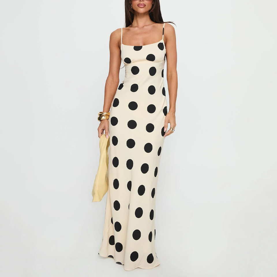 Women's Ivory Satin Elegant Evening Dress