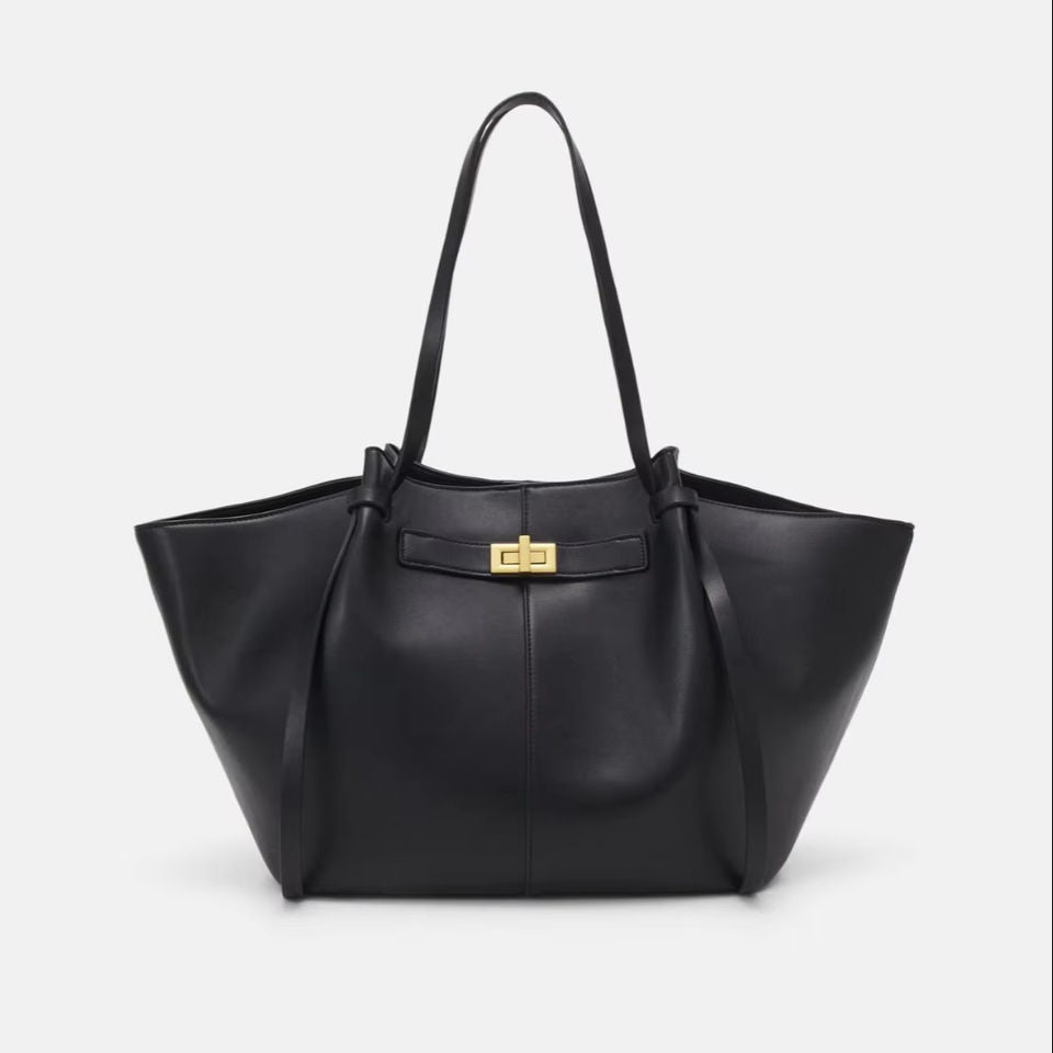 Women's Elegant Leather Black Tote Bag