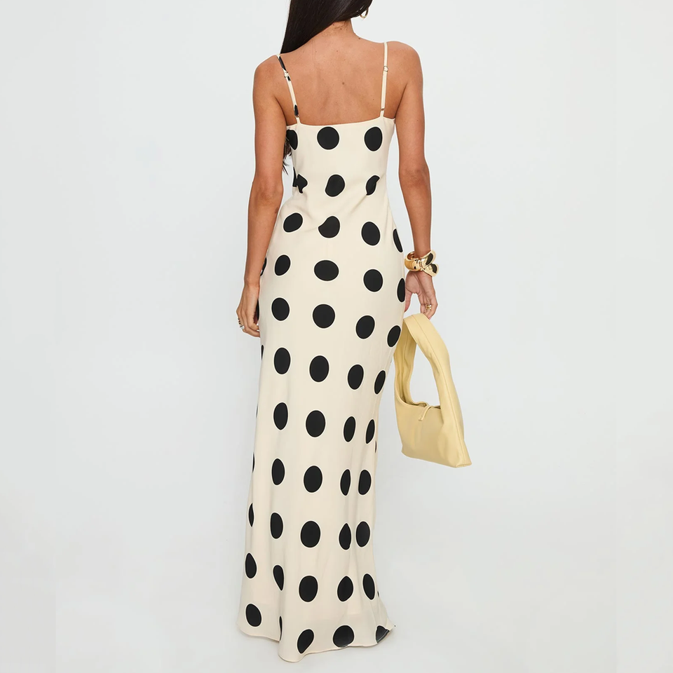 Women's Ivory Satin Elegant Evening Dress