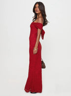 Scarlet Muse Off-Shoulder Gown