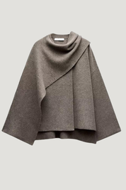 Elegant Neck Cape Coat for Women