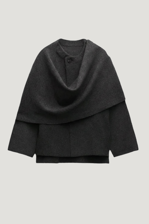 Elegant Neck Cape Coat for Women
