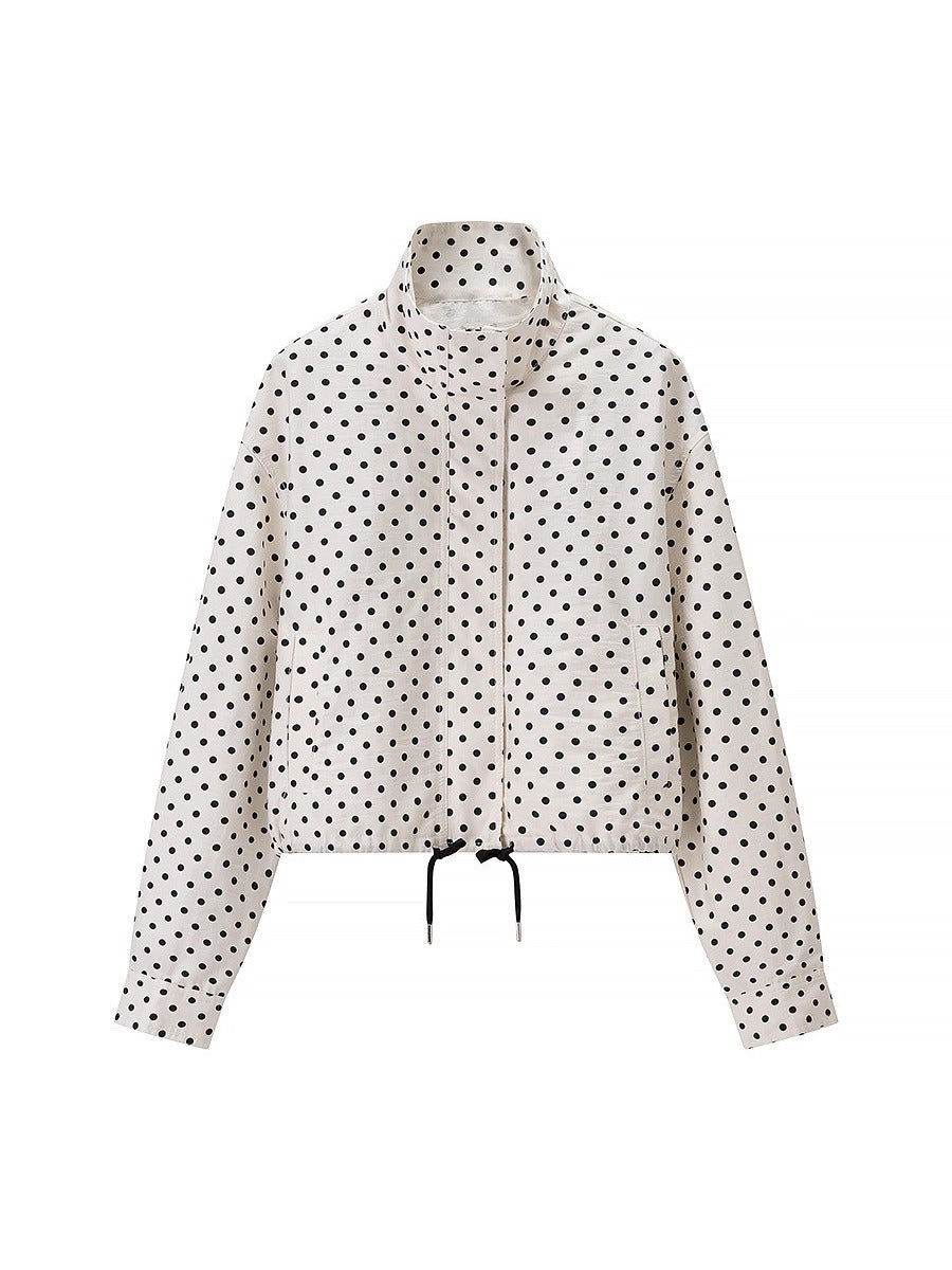 Polka Dot Cropped Jacket