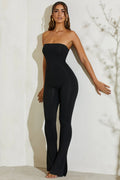 Strapless Black Flared Jumpsuit