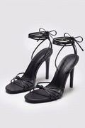 Black Strappy Knot Heels