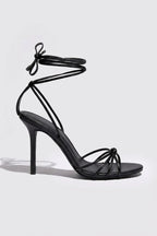 Black Strappy Knot Heels