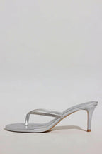 Silver Rhinestone Heeled Sandals