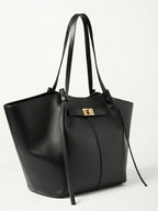 Women's Elegant Leather Black Tote Bag