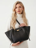 Women's Elegant Leather Black Tote Bag