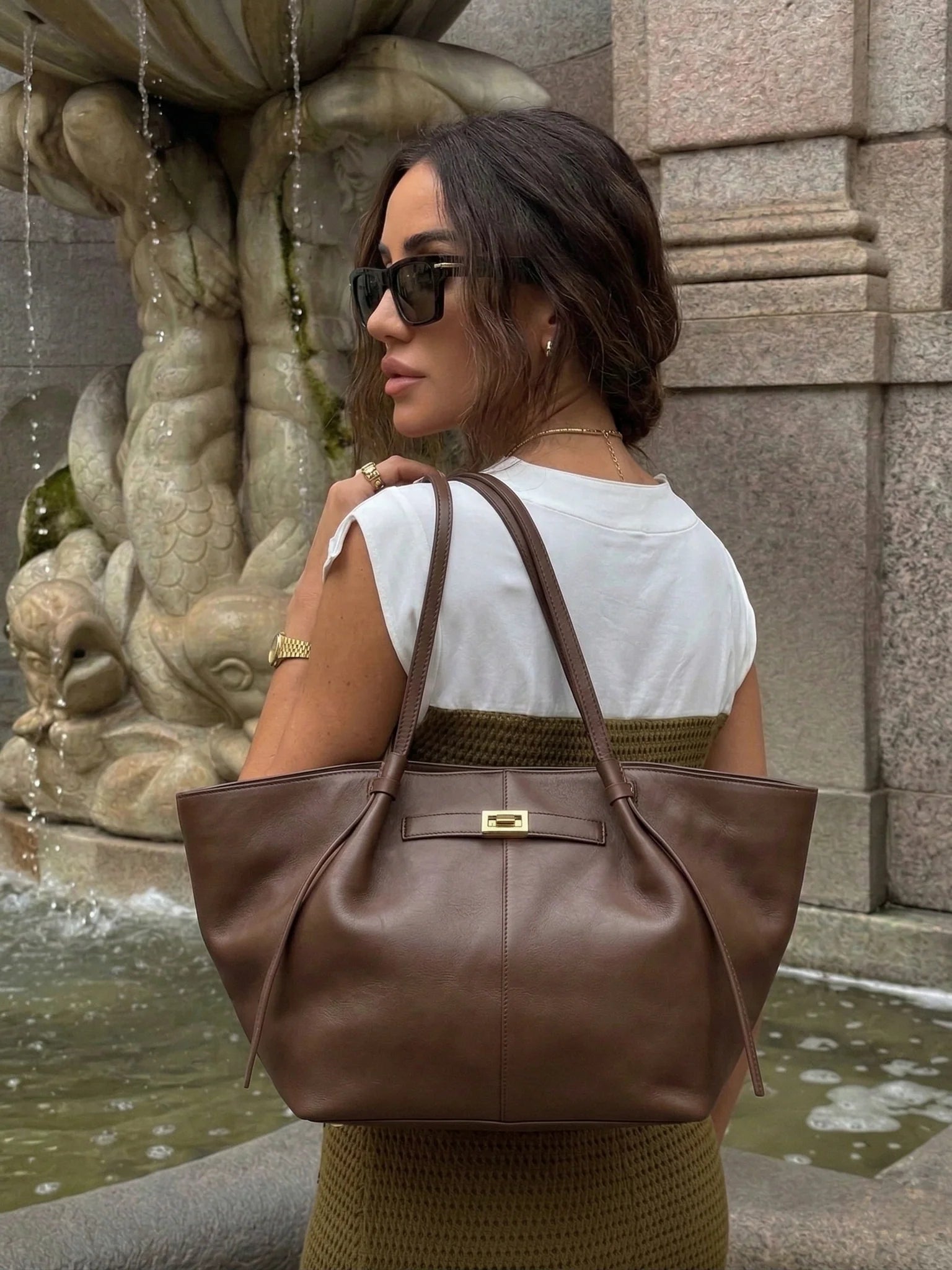 Women's Elegant Leather Tote Bag